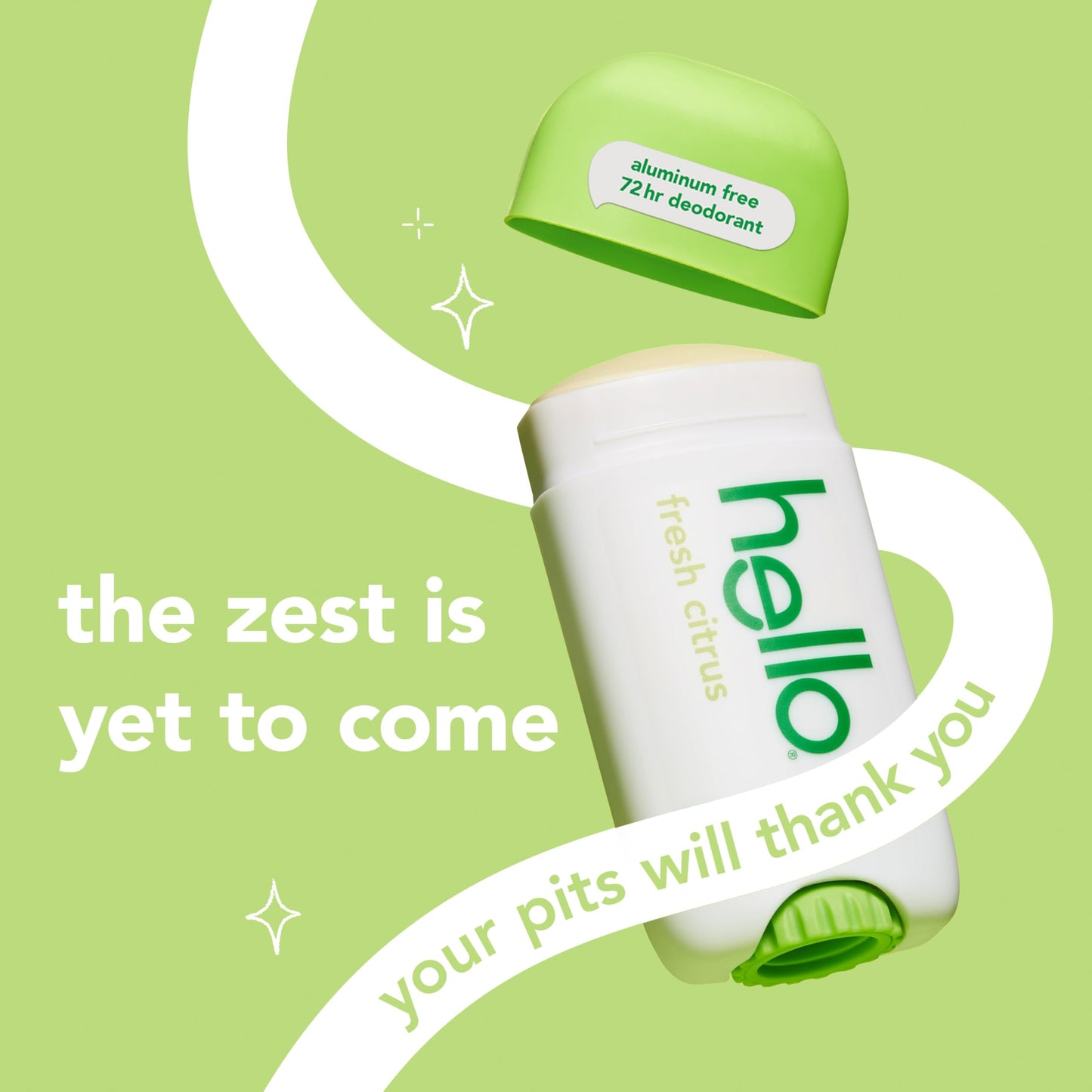 hello Fresh Citrus Aluminum Free Deodorant for Women and Men, 72-Hour Deodorant, Only 9 Ingredients, Baking Soda Free, Enriched with Shea Butter Beauty and Personal Care hello