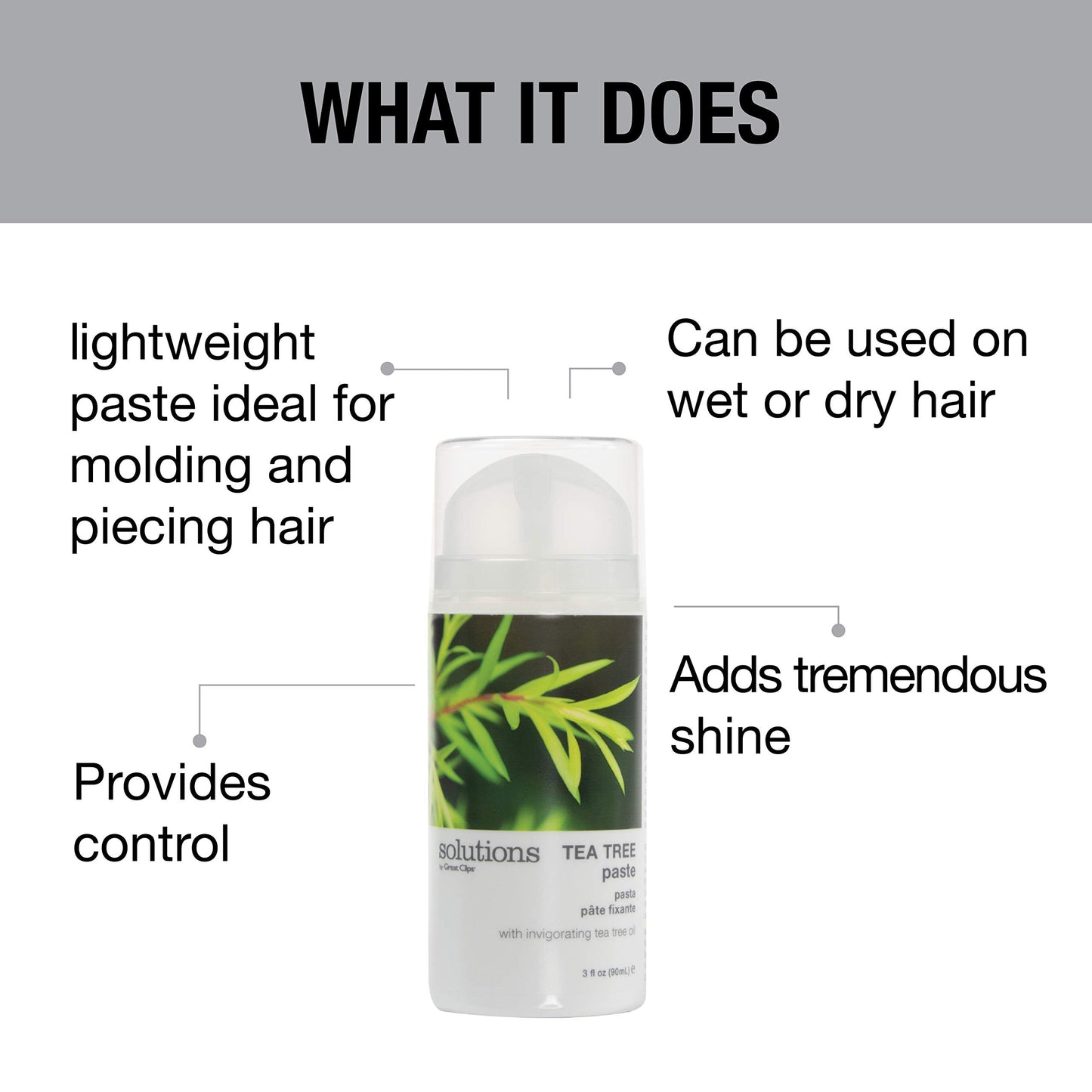GREAT CLIPS Solutions Tea Tree Paste 3.4oz | Easy Pump | Peppermint Scent | Mold and Style Hair Beauty & Personal Care GREAT CLIPS