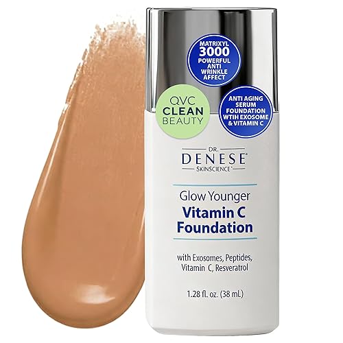 Dr. Denese Glow Younger Vitamin C Foundation 1.28 oz - Lightweight Coverage for Radiant & Youthful Glow - Natural Finish Makeup with Vitamin C Beauty & Personal Care Dr. Denese