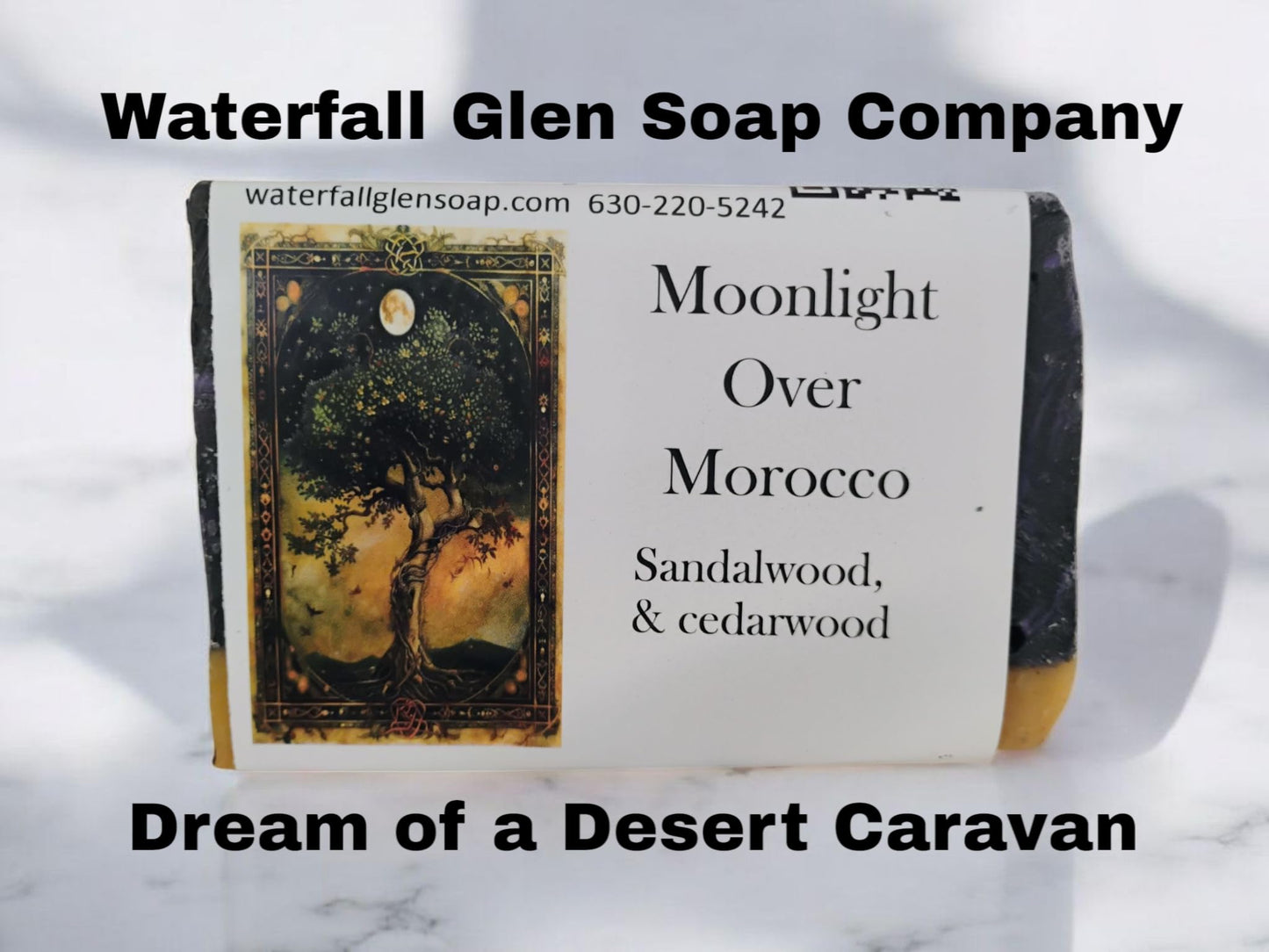 WFG WATERFALL GLEN SOAP COMPANY, LLC, Moonlight over Morocco bath soap, spiced wood aroma, vegan soap Beauty & Personal Care WFG WATERFALL GLEN SOAP COMPANY, LLC. SHARE THE GOODNESS