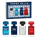 Perry Ellis Men's 4-Piece Mini Cologne Set for Men - Cologne Gift Sampler Set, EDT, Perfume Samples, Travel Size - Aqua, Aqua Extreme, Platinum Beauty & Personal Care Perry Ellis