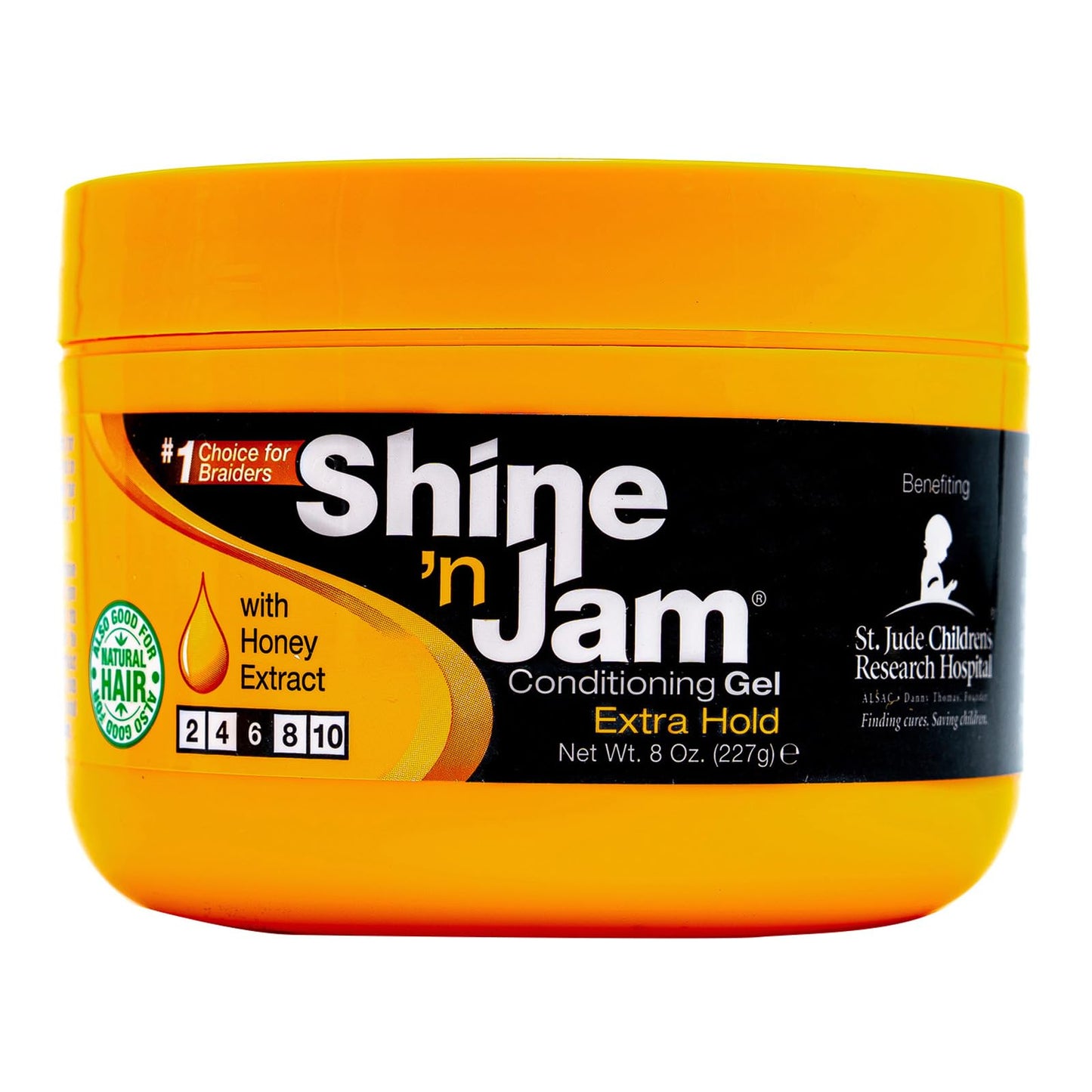 AmPro Shine-n-Jam Maximum Hold - Infused with Honey Extract to Strengthen Hair - Great for Taming Fringe, Ponytails, Soft Weaves, and Braids - Keeps Beauty & Personal Care AmPro