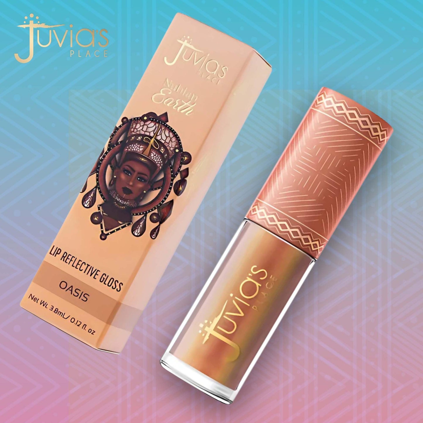 Juvia's Place Nubian Earth Glass Gloss Lip Gloss Oasis - Non-sticky Lip Makeup, Hydrating, Tinted Lip Gloss, Shine & Glow Lip Makeup, Beauty & Beauty & Personal Care Juvia's Place