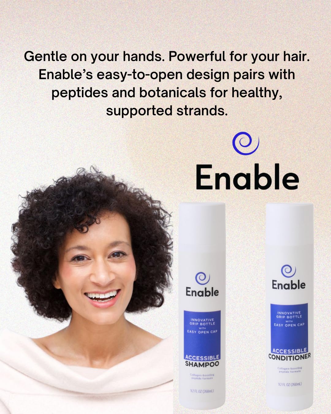 Enable Shampoo & Conditioner Bundle - Hair Growth Support, Sulfate-Free for All Hair Types, Accessible Bottles with Citrus Scent, Swertia Japonica Beauty & Personal Care Enable