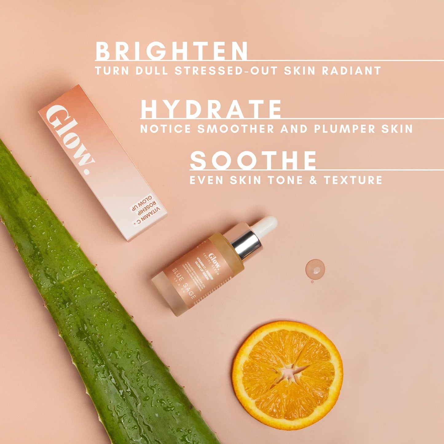 Blue Sage Vitamin C + Rosehip Glow up Daily Facial Serum | Natural Anti-Aging Skin Care Face Serum - Hyaluronic Acid, Witch Hazel and Glycolic Acid Beauty & Personal Care Blue Sage