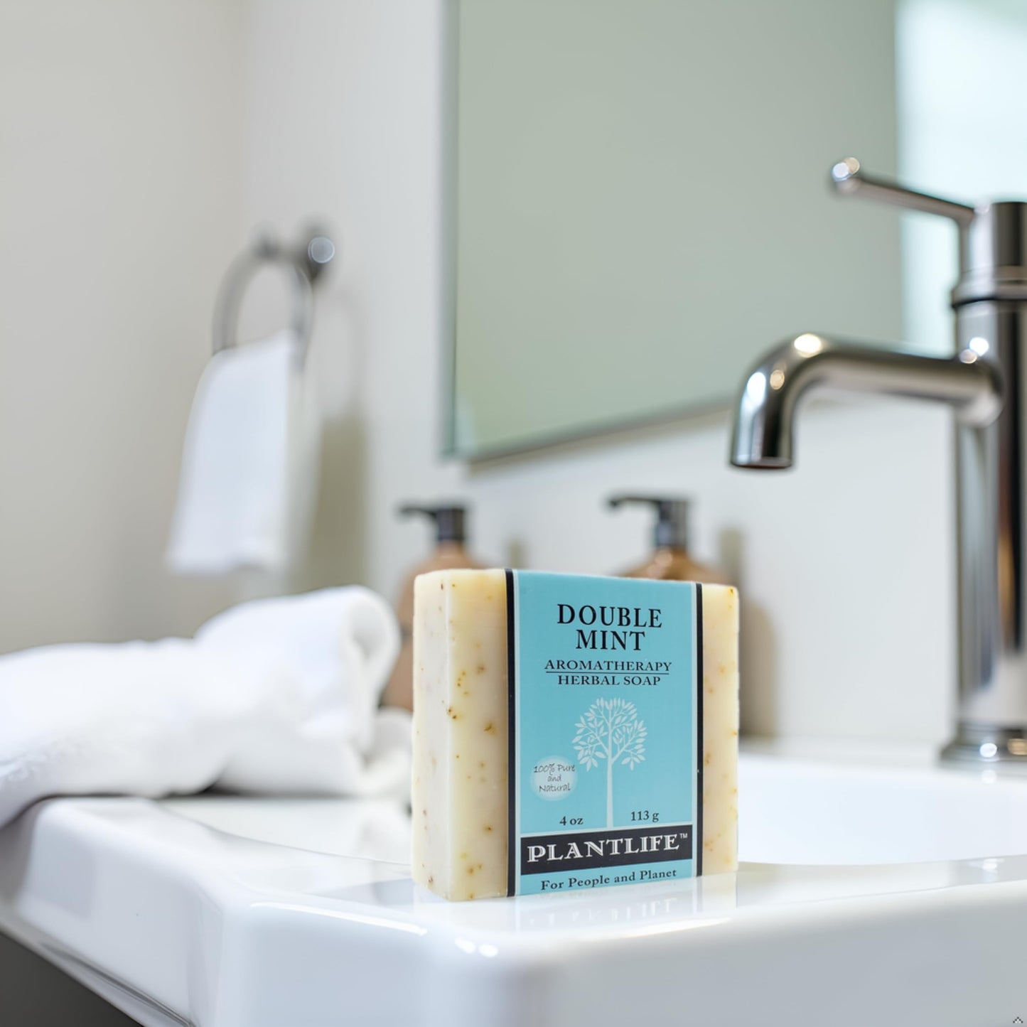 Plantlife Double Mint Bar Soap - Moisturizing and Soothing Soap for Your Skin - Hand Crafted Using Plant-Based Ingredients - Made in California 4oz Beauty & Personal Care Plantlife