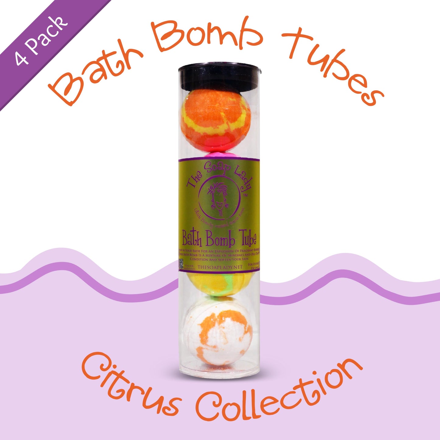 The Soap Lady Bath Bombs - Citrus Grove, Grapefruit, Lemon Lime, & Satsuma - 4 Pack Beauty & Personal Care The Soap Lady