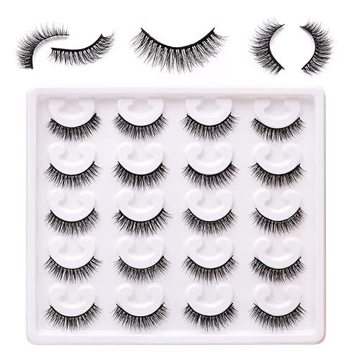 False Lashes Natural Look 6D Thick Faux Mink Lashes 10 Pairs 100% Handmake Reusable Fluffy Volume Full Strip Eye Lashes Beauty & Personal Care Tumzzle
