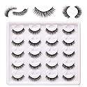 False Lashes Natural Look 6D Thick Faux Mink Lashes 10 Pairs 100% Handmake Reusable Fluffy Volume Full Strip Eye Lashes Beauty & Personal Care Tumzzle