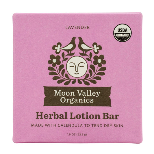 Moon Valley Organics Herbal Lotion Bar in Lavender, Moon Melt Bar, Calendula and Comfrey, Beeswax, Heal and Restore Chapped Skin, Soothing Beauty & Personal Care Moon Valley Organics