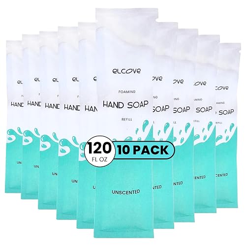 Elcove Foaming Unscented Hand Soap Refills (10 Pack), Concentrated Powdered Hand Soap, Makes 10 Bottles of Eco Friendly, Non Toxic, Plastic Free Beauty & Personal Care Elcove