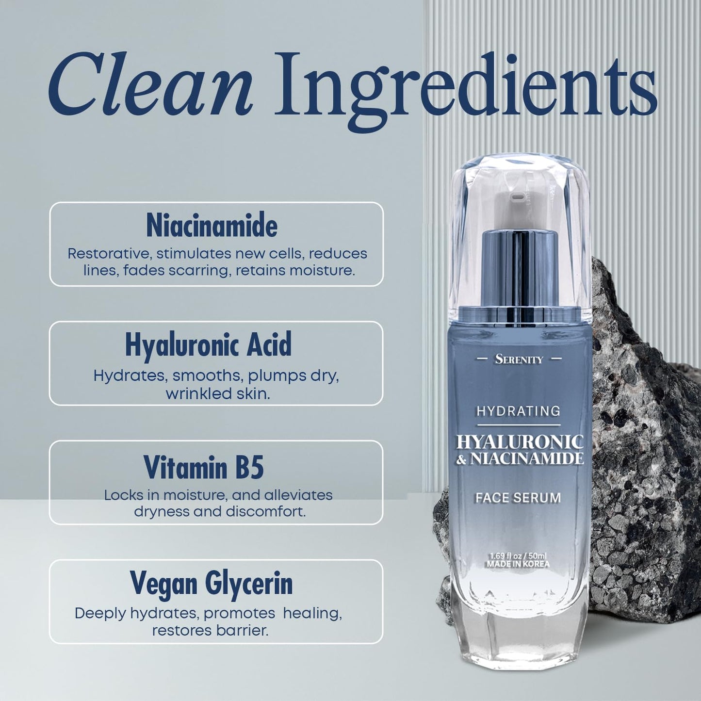 Serenity Dew Hyaluronic Acid & Niacinamide Face Serum - Dermatologist Tested Anti-Aging Korean Skin Care - Ultra Hydrating, Cools, Soothes & Improves Beauty & Personal Care Serenity