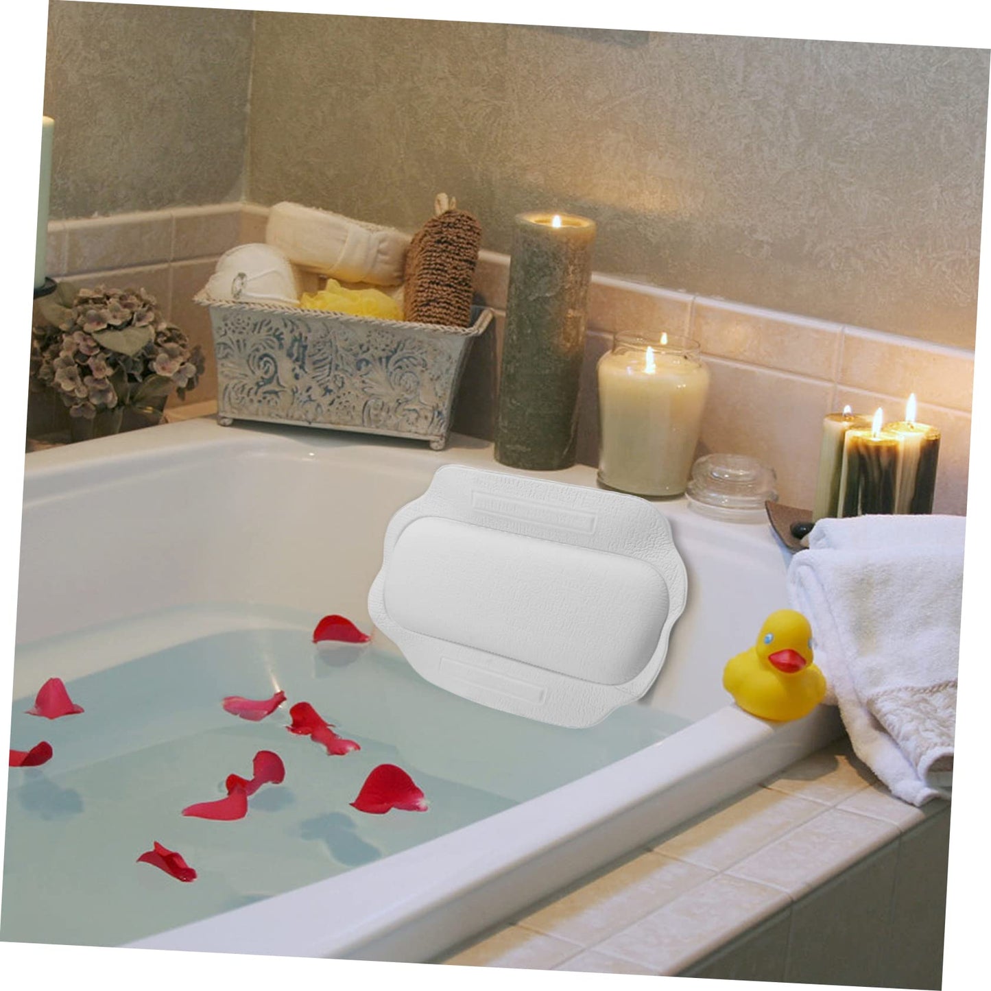 minkissy Bath Pillow Bathtub Pillow Bathing Pillow Tub Head Support Spa Bath Cushions Bath Mat for Tub Non-slip Suction Cups Shower Pillow Tub Beauty and Personal Care minkissy