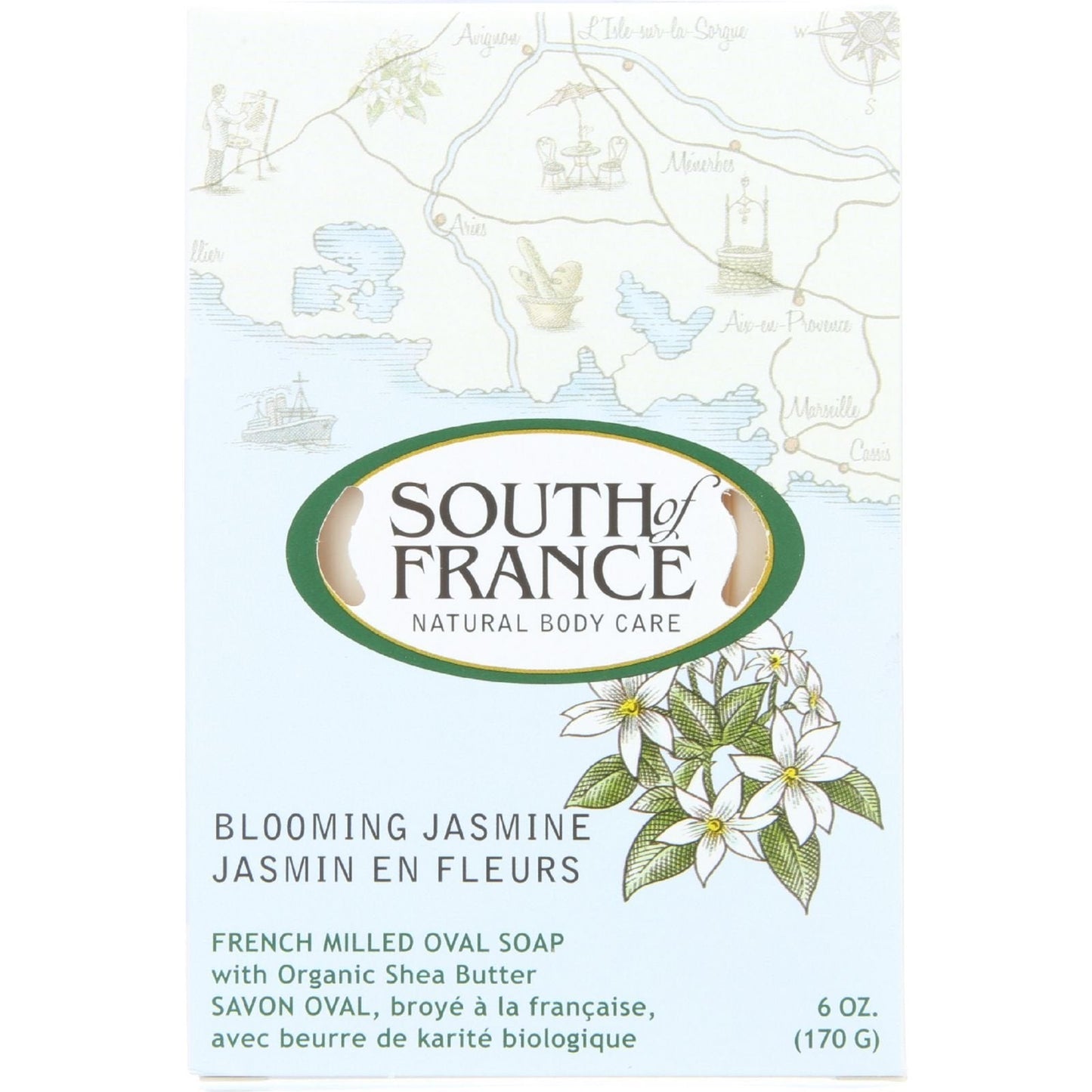 South Of France Bar Soap - Blooming Jasmine - 6 oz - 1 each (Pack of 4) Beauty & Personal Care Kirk's Natural, LLC