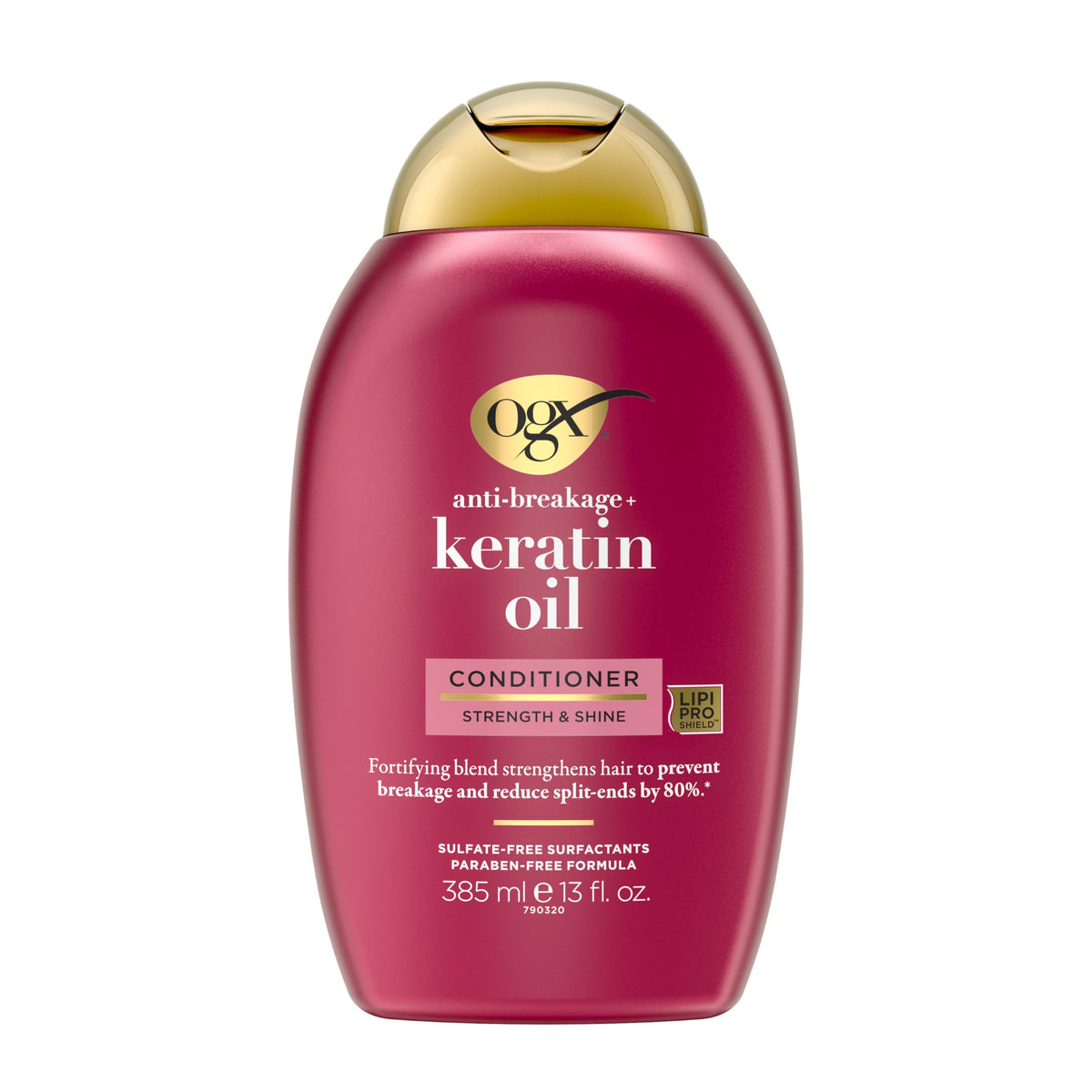 OGX Anti-Breakage + Keratin Oil Fortifying Anti-Frizz Conditioner for Damaged Hair & Split Ends, with Keratin Proteins & Argan Oil, Paraben-Free,