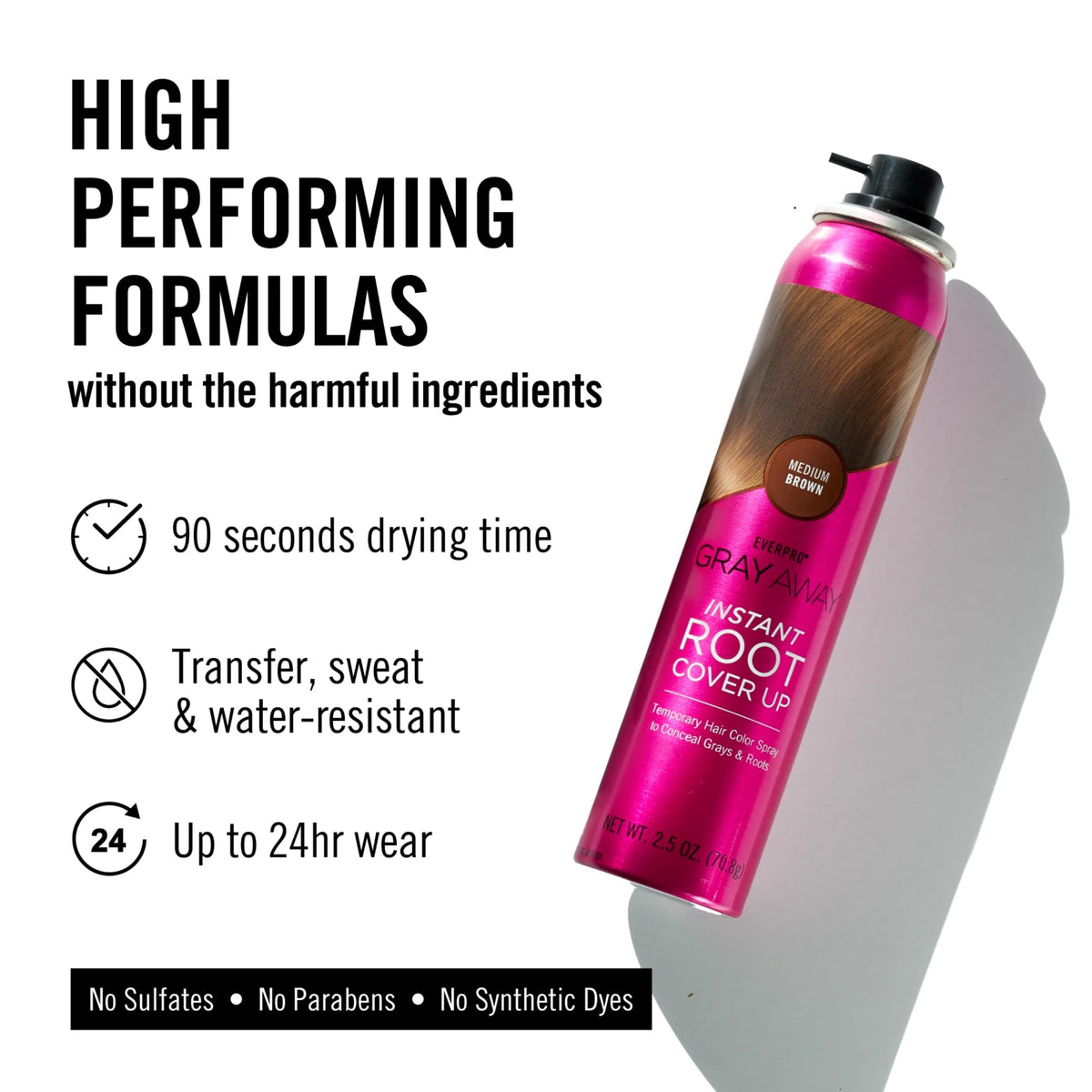 EVERPRO Gray Away Instant Root Cover Up Spray 2.5oz - Medium Brown Beauty & Personal Care EVERPRO