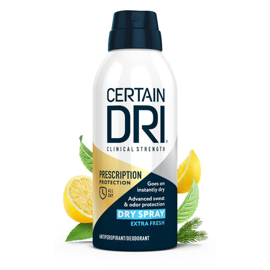 Certain Dri Prescription-Strength Clinical Antiperspirant Dry Spray - 72-Hour Sweat & Odor Protection for Men & Women - Extra-Fresh Scent Beauty & Personal Care Certain Dri