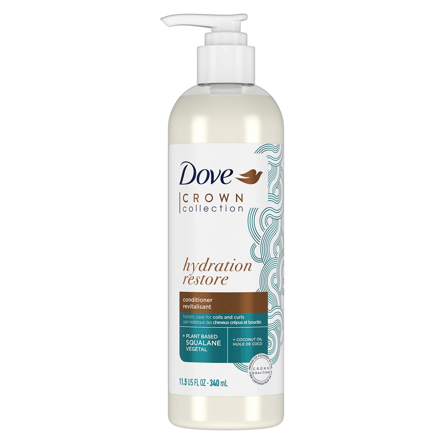 Dove CROWN Collection Holistic Hair Care for Coils and Curls Hydration Restore Paraben-Free Conditioner 11.5 oz Beauty & Personal Care Dove