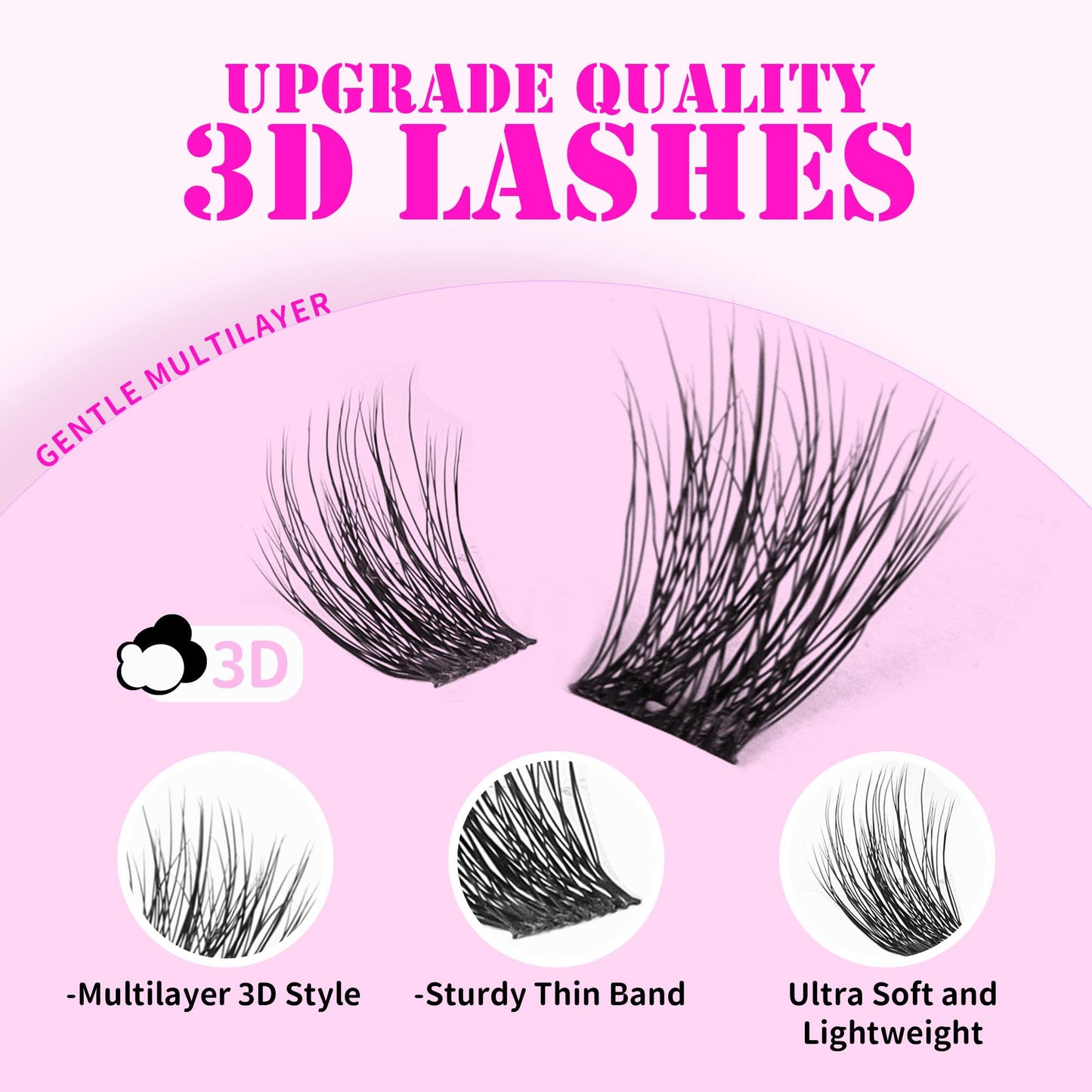 GAQQI Lash Clusters, DIY Eyelash Extension 168 pcs D Curl, Mega Volume Individual Lashes 10-16mm Mix Length (GQ18,D Curl,10-16mm) Beauty and Personal Care GAQQI