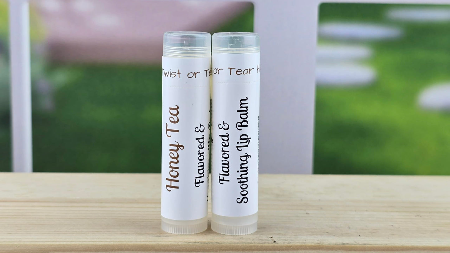 TSA Handmade Sweet Honey Tea Flavored Lip Balm with Beeswax, Vitamin E, Canola, Soybean, Coconut, Sunflower Oils for Women, Men, Teens, Tweens (2) Beauty and Personal Care The Scented Angels