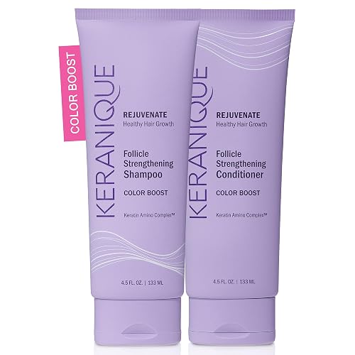 Keranique Rejuvenate Color Boost Shampoo & Conditioner Set for Color-Treated Hair - Sulfate & Paraben Free with UV Protection - Helps Reduce Color Beauty & Personal Care Keranique