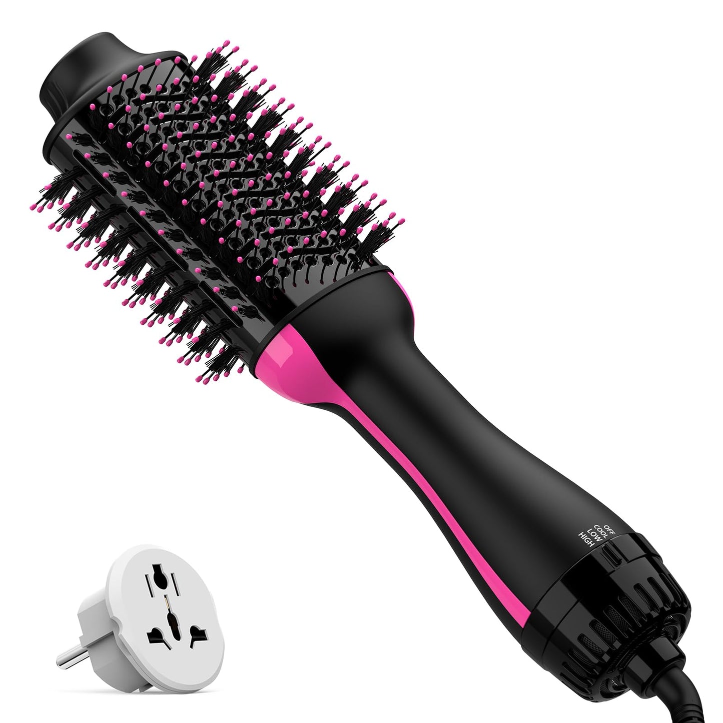 Dual Voltage Hair Dryer Brush with Negative Ion Anti-frizz Styler - Hot Air Volumizer for 110V-120V/220V-240V European and Travel Use Beauty & Personal Care Umeely