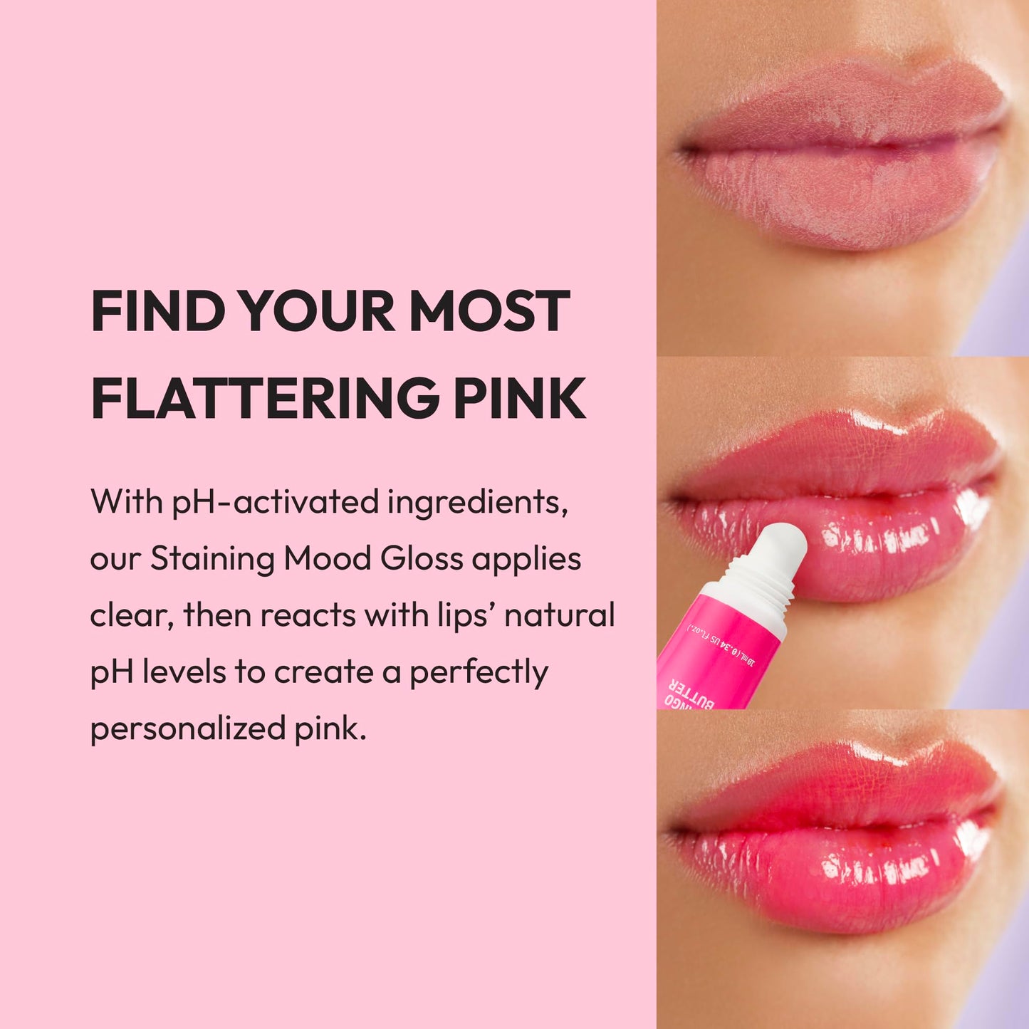 Ruby Kisses pH Lip Gloss, Intense Pink Tinted Lip Balm Stain, Mood Color Changing Lipstick with Mango Butter for Long-Lasting Hydration, Lightweight Beauty & Personal Care Ruby Kisses