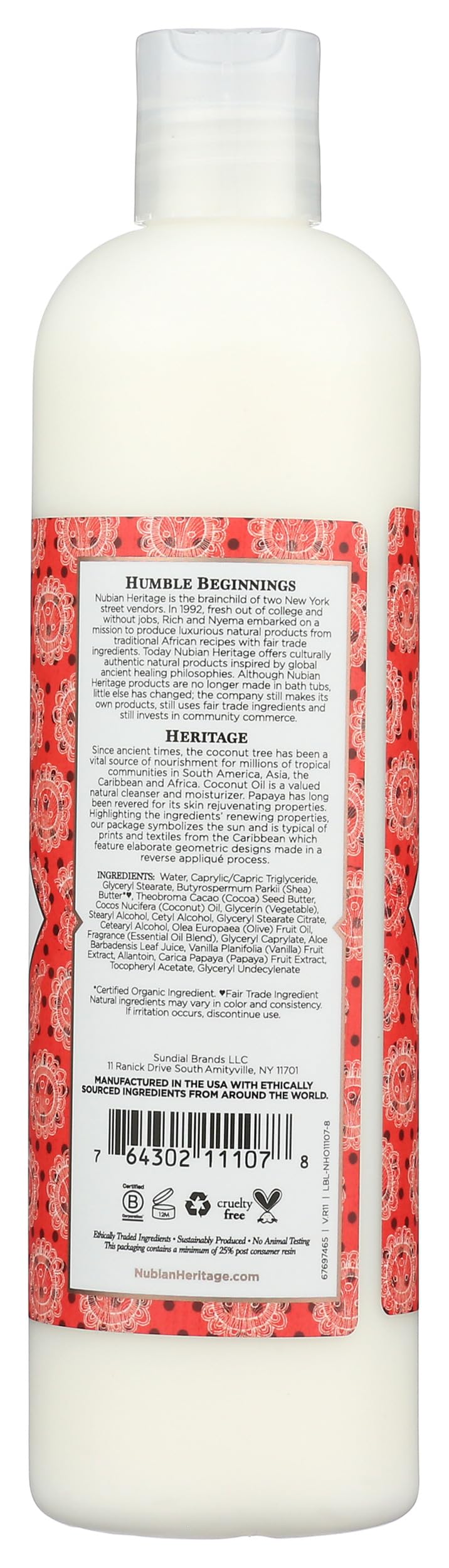 Nubian Heritage Body Lotion, Coconut and Papaya, 13 Fl Oz Beauty & Personal Care Nubian Heritage