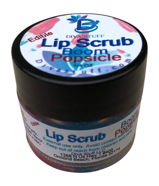 Diva Stuff Ultra Hydrating Lip Scrub for Soft Lips, Gentle Exfoliation, Moisturizer & Conditioner, Boom Popsicle - ¼ oz (Made in the USA) Beauty and Personal Care Diva Stuff