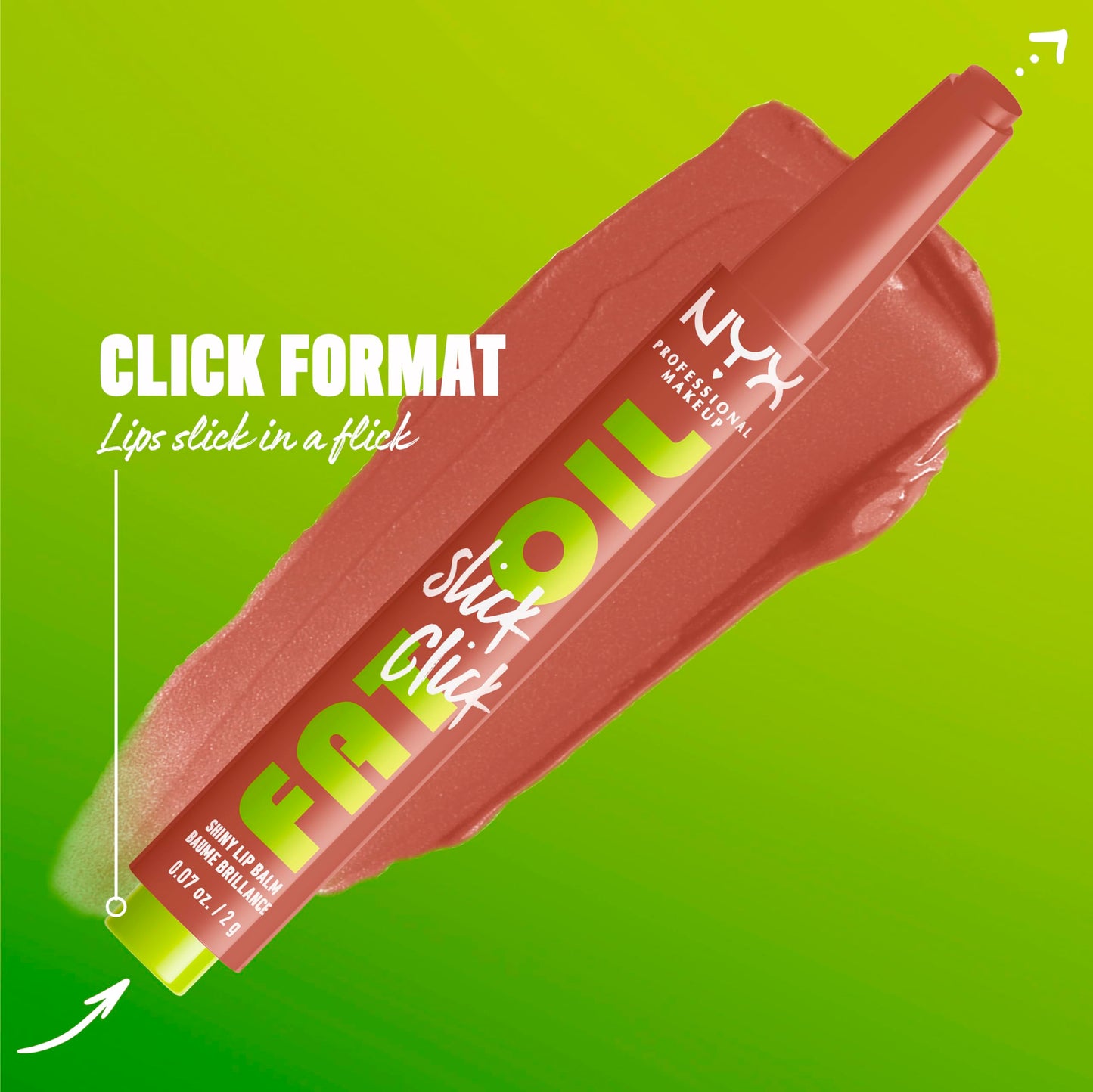 NYX PROFESSIONAL MAKEUP Fat Oil Slick Click, Lightweight, Buildable Pigmented Vegan Lip Balm - Verified (Nude) Beauty and Personal Care NYX PROFESSIONAL MAKEUP