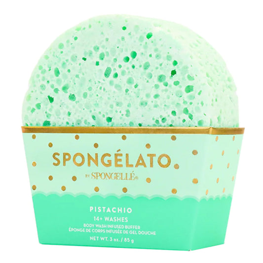 Spongellé Pistachio Spongélato Bath Sponge - Built-In Body Wash & Body Scrubber, Shower Loofah Sponge for Women - 14+ uses Beauty and Personal Care SPONGELLÉ