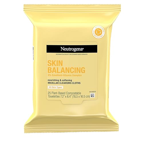 Neutrogena Skin Balancing Micellar Cleansing Cloths Makeup Remover Nourishing Wipes with 100% Plant-Based Fibers, Vitamin E & Pro-Vitamin B5 Beauty & Personal Care Neutrogena