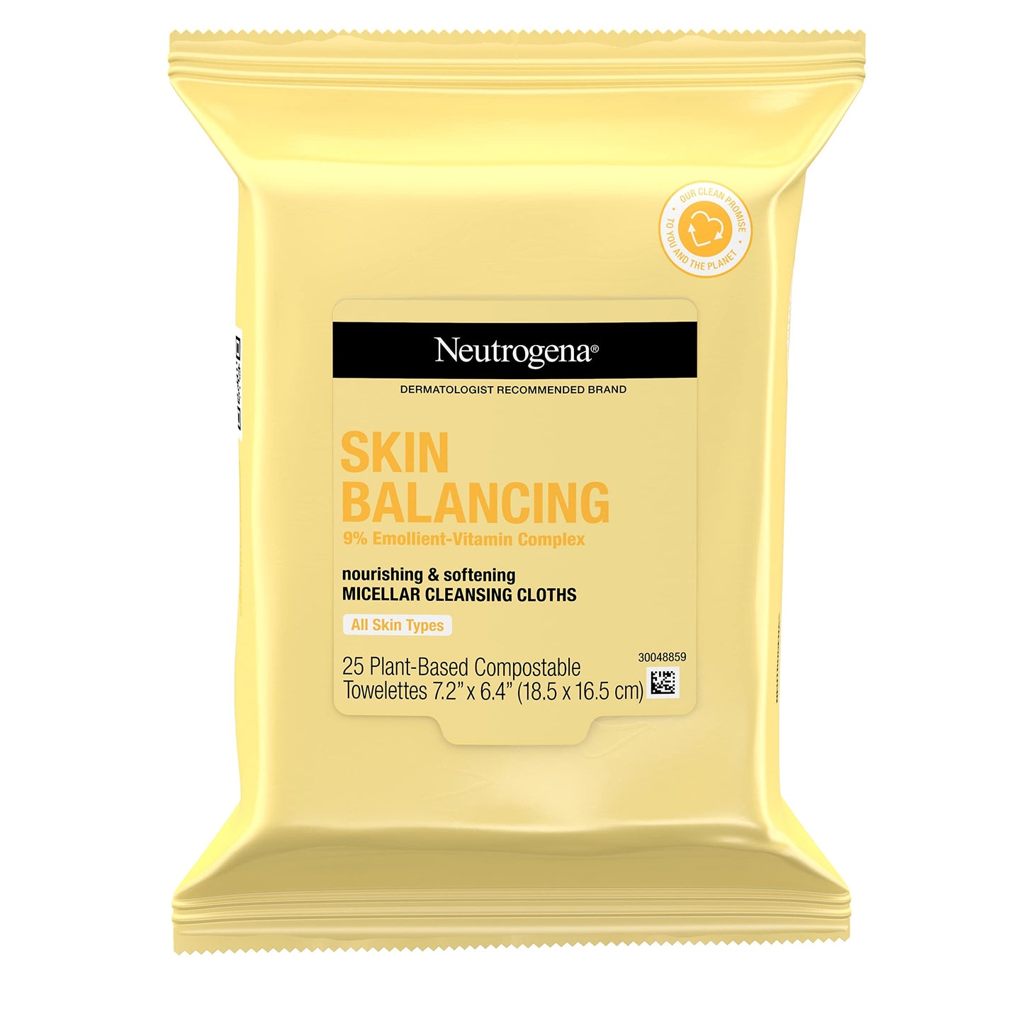 Neutrogena Skin Balancing Micellar Cleansing Cloths Makeup Remover Nourishing Wipes with 100% Plant-Based Fibers, Vitamin E & Pro-Vitamin B5 Beauty & Personal Care Neutrogena