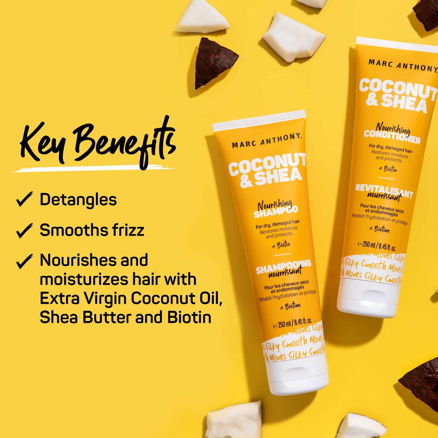 Marc Anthony Volumizing Shampoo and Conditioner Set with Coconut Oil & Shea Butter - Nourishing & Hydrating Haircare Infused with Biotin for Dry Beauty & Personal Care Marc Anthony