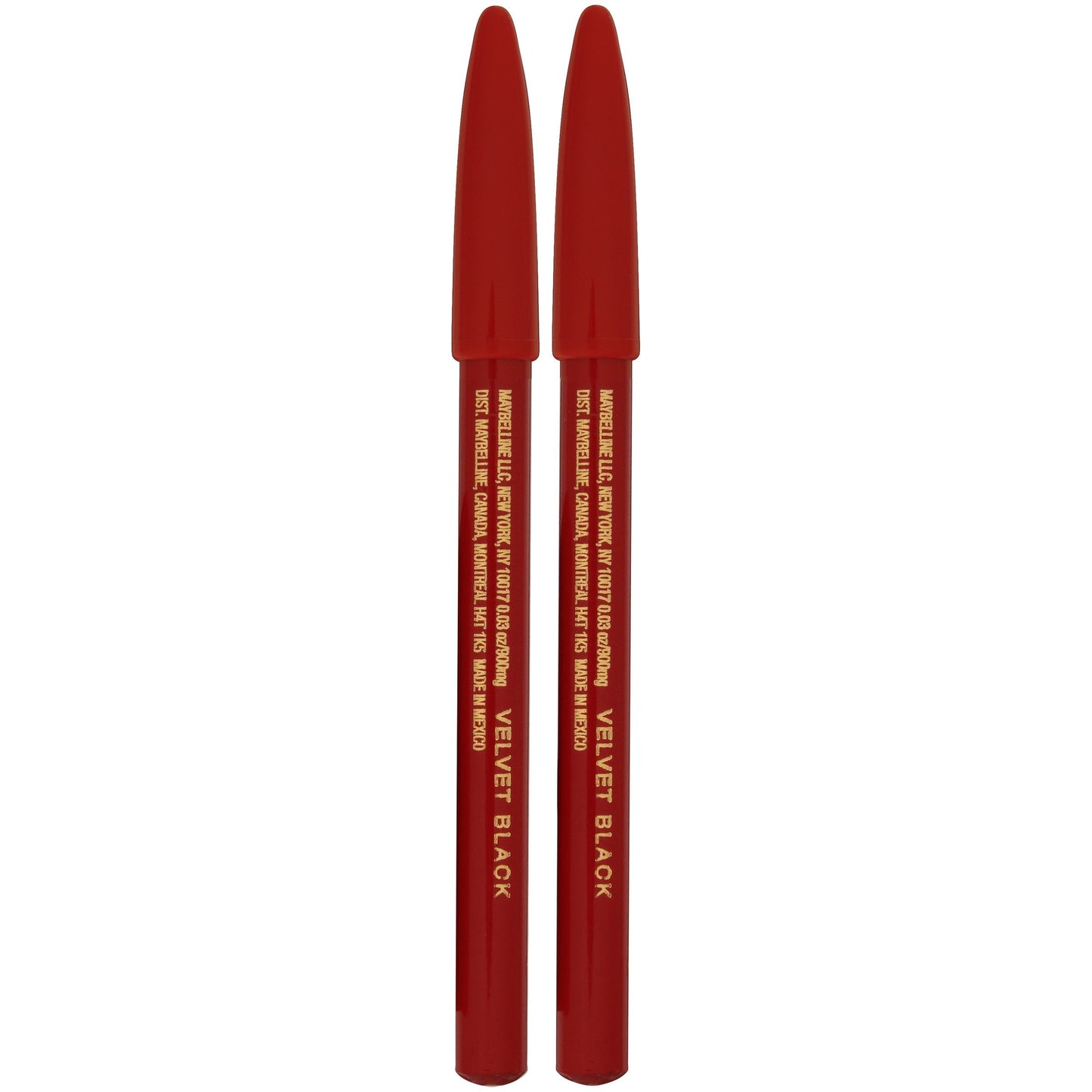 Maybelline New York Makeup Expert Wear Twin Eyebrow Pencils and Eyeliner Pencils, Velvet Black Shade, 2 Count (Pack of 1) Beauty & Personal Care MAYBELLINE