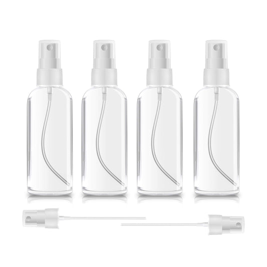 ZEROFIRE 4 Pack Spray Bottles 1oz Clear Plastic Empty Refillable Mini Spritzer for Travel, Cleaning, Gardening, Skin Care Atomizer for Essential Oils Beauty and Personal Care ZEROFIRE Default Title