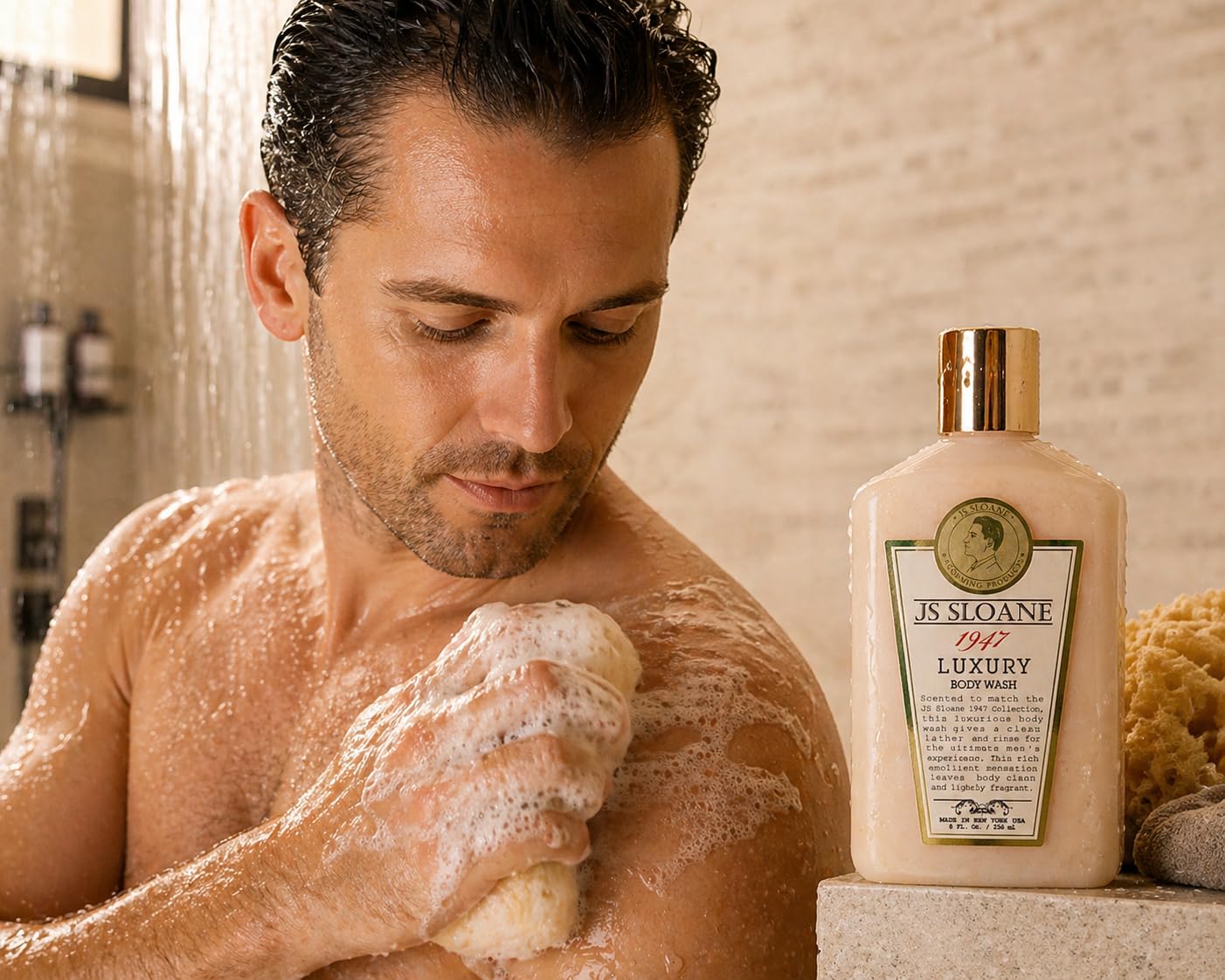 JS Sloane 1947 Luxury Body Wash for Men - Hydrating & Moisturizing Cleanser, Creamy Lather, Fresh Classic Scent, Deep Cleansing Formula, Leaves Skin Beauty & Personal Care JS Sloane