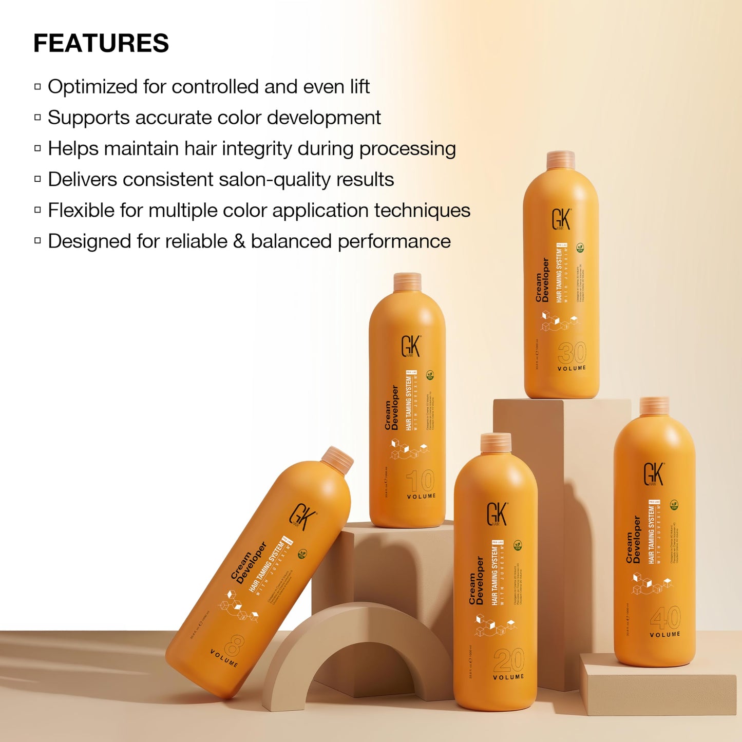 Global Keratin GK HAIR Professional Hair Creme 8 Volume Developer 33.8 Fl Oz for Hair Coloring Bleach - High-Performance Long Lasting Semi-Permanent Beauty & Personal Care GK HAIR
