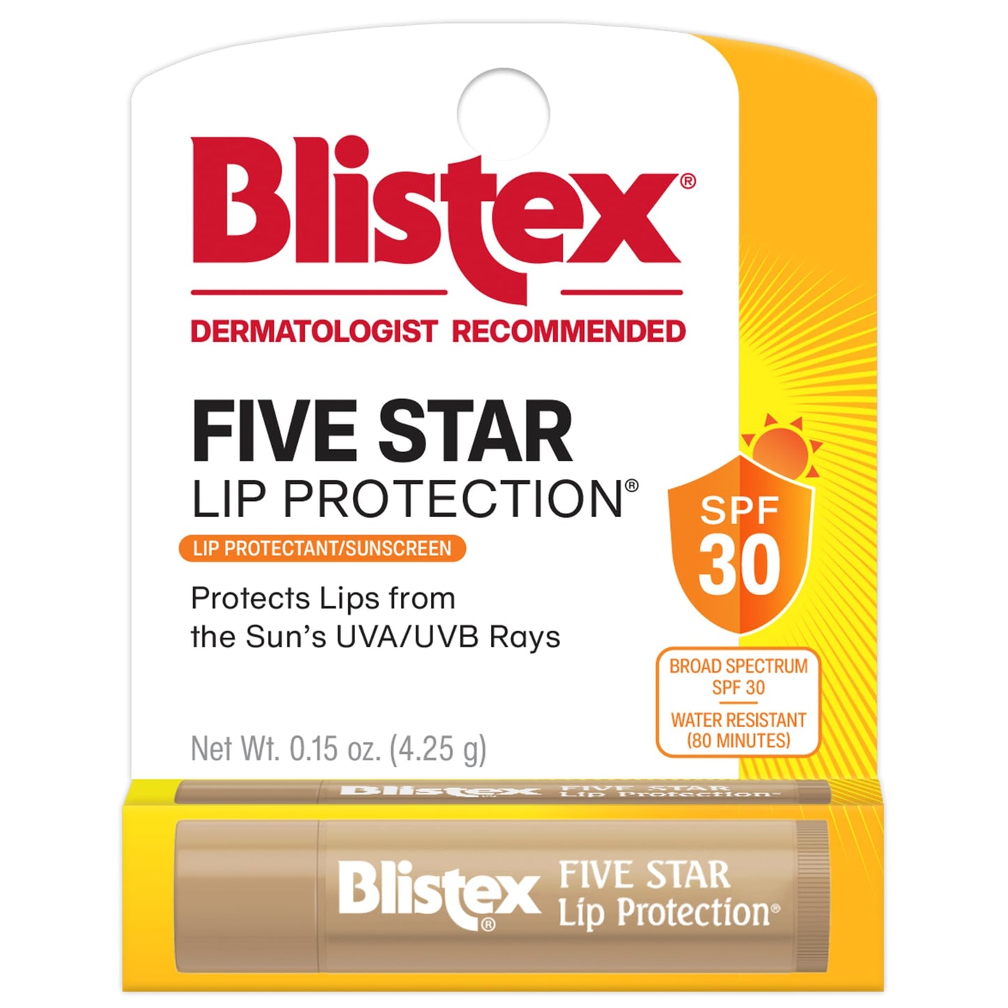 Blistex Five Star Lip Protection SPF 30 0.15 oz Beauty & Personal Care Blistex