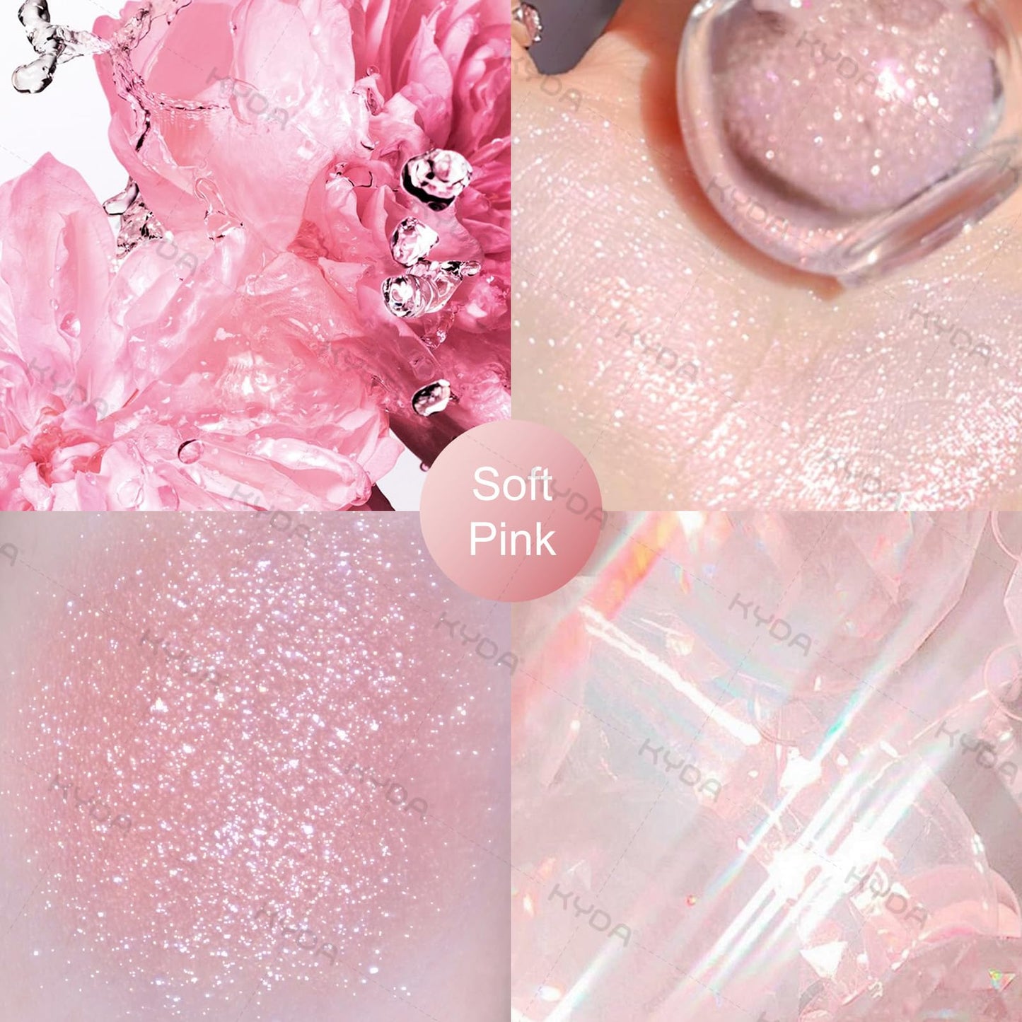 KYDA Highlighter Powder Spray, High Gloss Glitter Spray, Shimmer Sparkling Powder Makeup, for Face and Body Glitter Cosmetic-Soft Pink Beauty & Personal Care KYDA