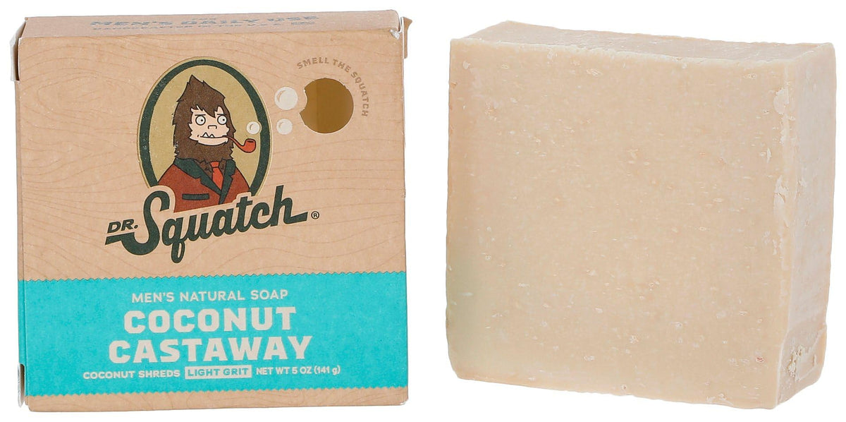 Dr. Squatch All Natural Bar Soap for Men with Light Grit, Coconut Castaway 5 Ounce (Pack of 1) 0.02 pounds Beauty & Personal Care Dr. Squatch