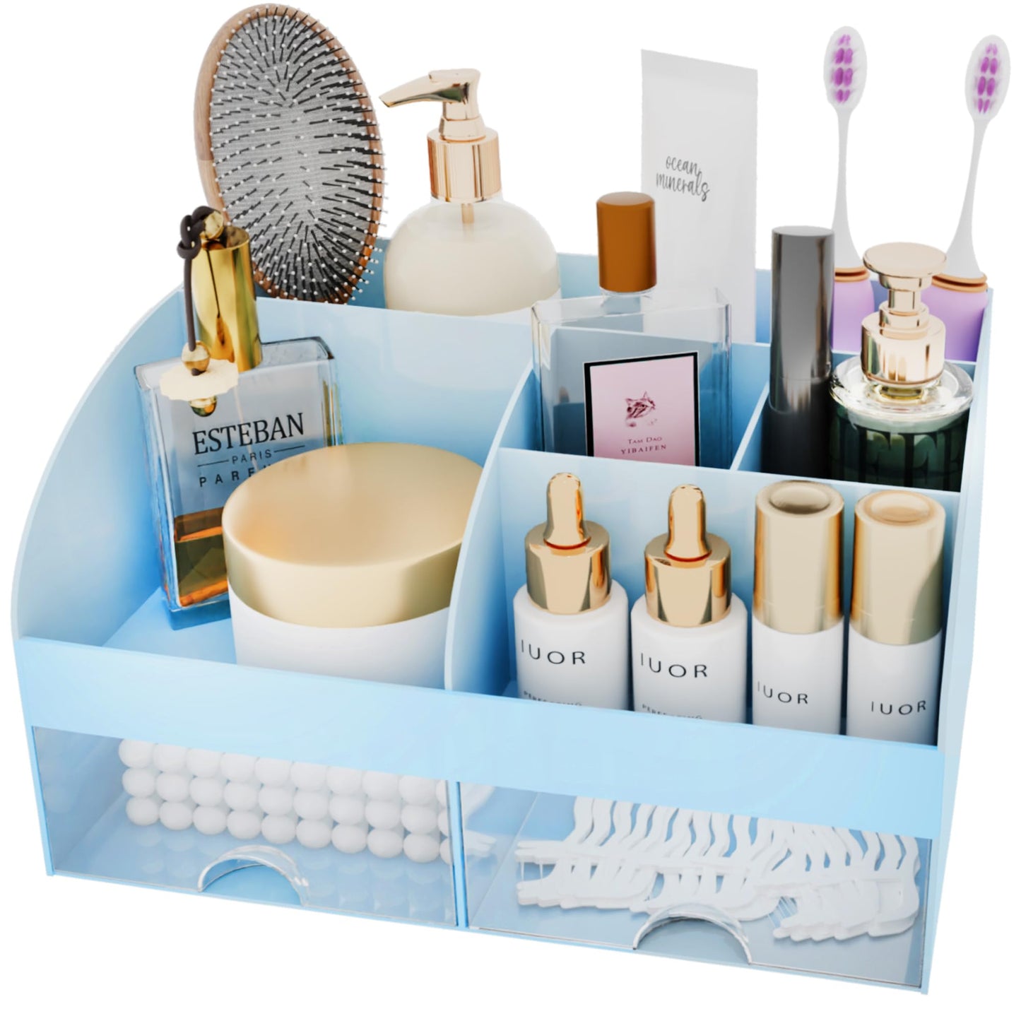 Makeup Organizer with Drawers, Cosmetic Storage for Dresser Vanity and Bathroom Countertop, Beauty Holder for Lipstick Brush, Skincare Organizer Beauty and Personal Care COMFYROOM