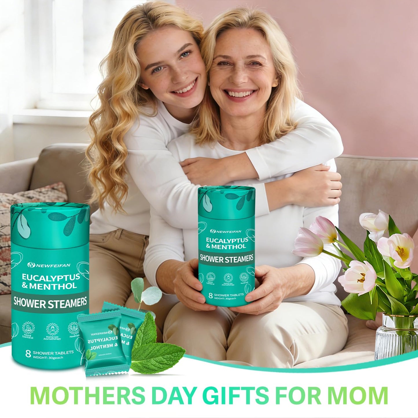 NEWFEIFAN Shower Steamers Aromatherapy, 8Pcs Eucalyptus & Menthol Baht Bomb Beauty and Personal Care NEWFEIFAN
