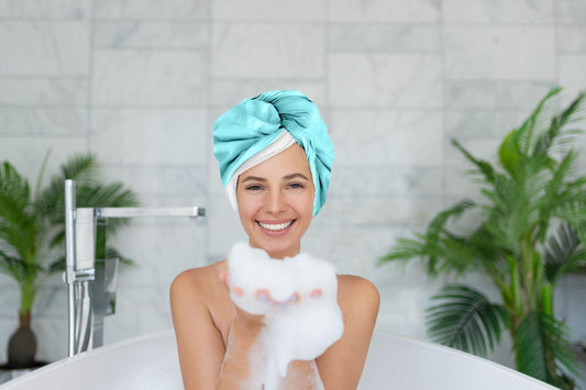 2-in-1 Shower Cap & Hair Towel Wrap for Women - Lightweight Towel Wrap with Elastic Loop for Drying & Conditioning - Ideal for All Hair Types Beauty and Personal Care Cap Wrap