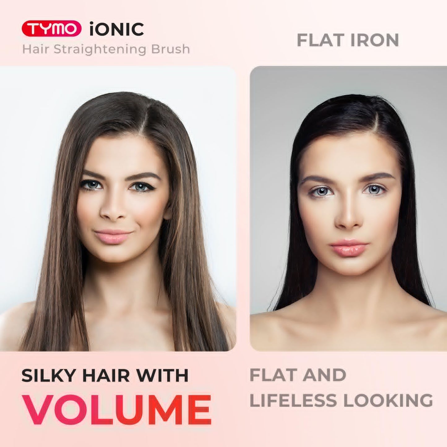 TYMO Ionic Hair Straightener Brush - Straightening Comb with 10M Negative Ions, 25s Heat-up, 16 Temps, Dual Voltage, LED Display | Ceramic Hot Comb Beauty & Personal Care TYMO