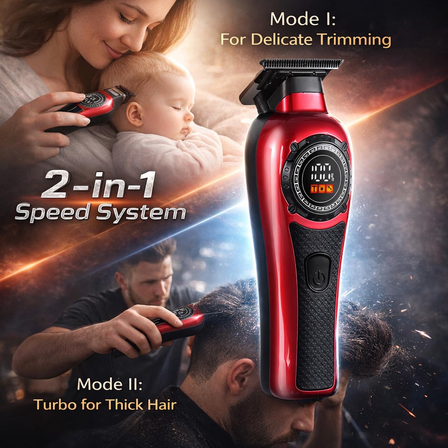 TARSHYRY Professional Barber Hair Clippers for Men, Rechargeable Hair Trimmer Kit for Home and Salon Grooming, High Power Low Noise,Ergonomic Design Beauty and Personal Care TARSHYRY