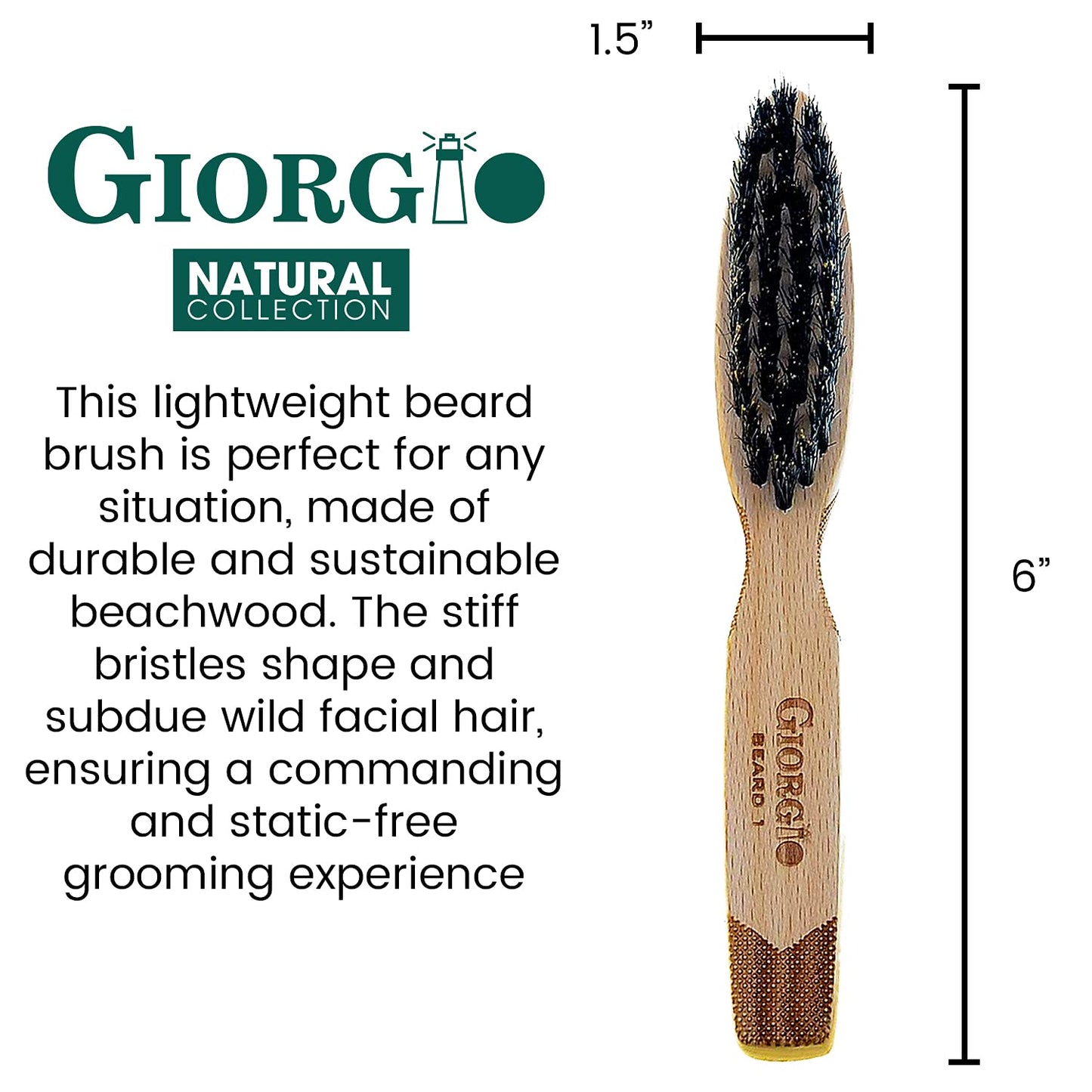 Giorgio G87IVY 2.5 Inch Men's Folding Pocket Comb Ivory - For Hair, Beard Grooming and Styling - Flexible Cellulose, Saw-cut & Hand Polished + 6 Inch Beauty and Personal Care GIORGIO