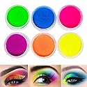 FindinBeauty Neon Pigment Eyeshadow Powder UV Reactive Glow in the Blacklight 6 Mixed Bright True Colors for Body/Eyeshadow, Carnival Party Halloween Beauty & Personal Care FindinBeauty