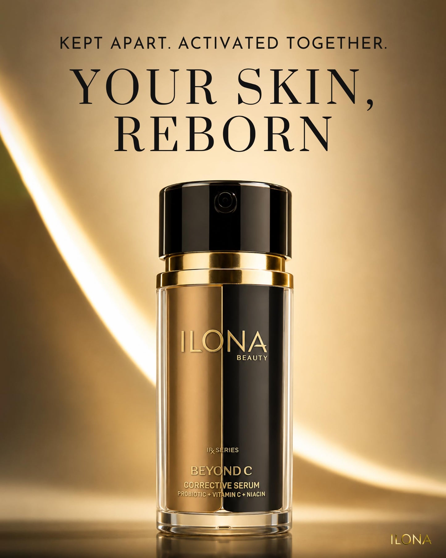 ILONA Beyond C | Anti Aging & Brightening Dual Face Serum | Vitamin C, Niacin & Probiotics for Age Spot Correction & Even Skin Tone | 1.2 oz. Beauty & Personal Care ILONA