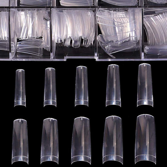 Clear Acrylic French Nail Tip BTArtbox 500pcs Half Cover Fake/False Nail with Case for Dip Powder Nail Salons and DIY Nail Art, 10 Sizes Beauty & Personal Care BTArtbox